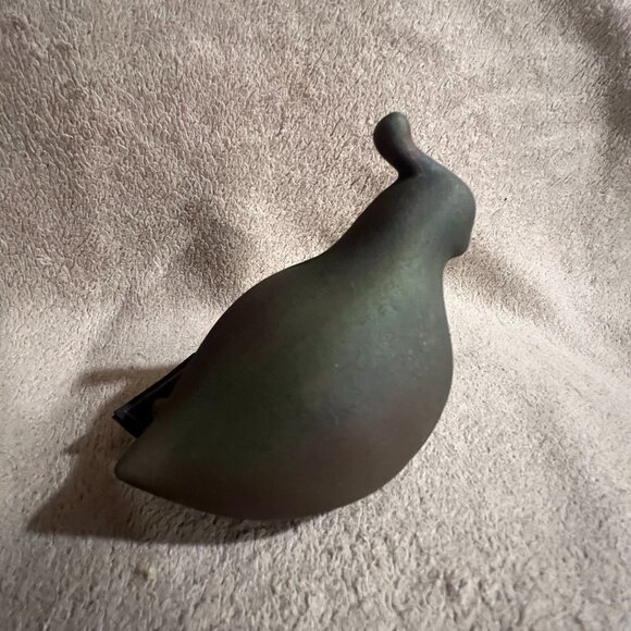 Artist Signed Iridescent Raku Pottery Quail sculpture figurine bird - Picture 14 of 14